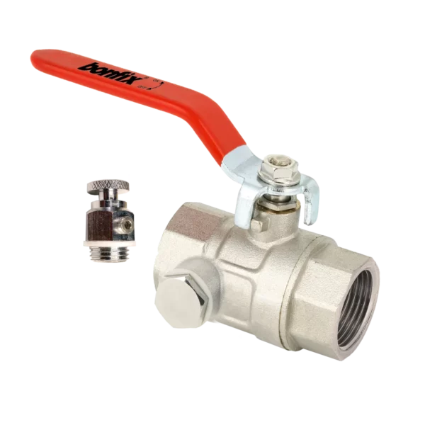 Bonfix Kogelkraan 3/4" bi.dr. x 3/4" bi.dr. maf + rode hend.