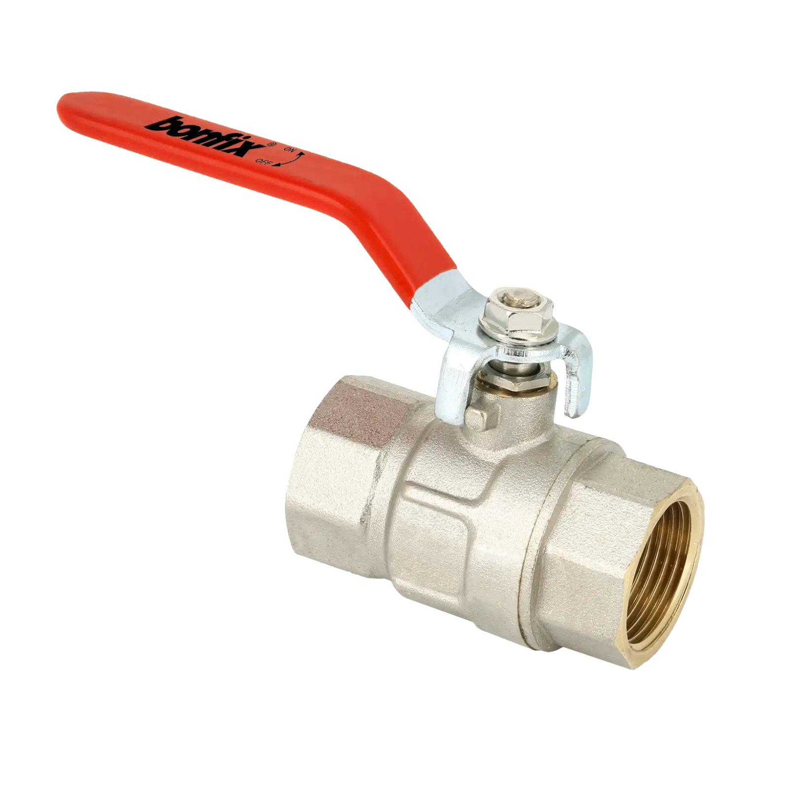 Bonfix Kogelkraan 4" bi.dr. x 4" bi.dr. + rode hendel