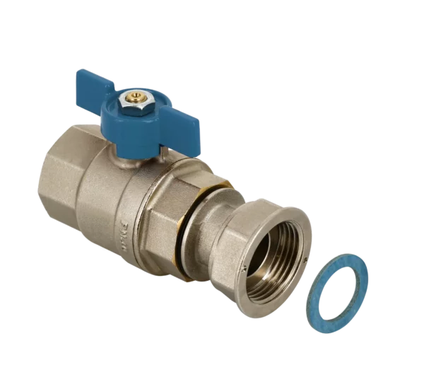 Bonfix Kogelkraan 1" wartel x 1" bi.dr. + blauwe vlindergr.