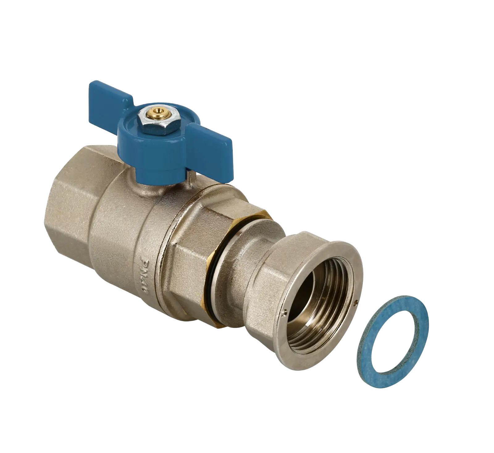 Bonfix Kogelkraan 1" wartel x 1" bi.dr. + blauwe vlindergr.