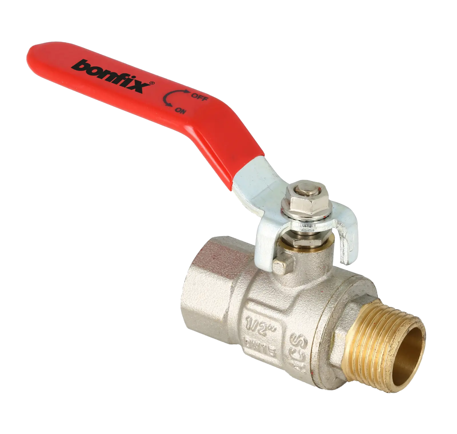 Bonfix Kogelkraan 1" bi.dr. x 1" bu.dr. + rode hendel