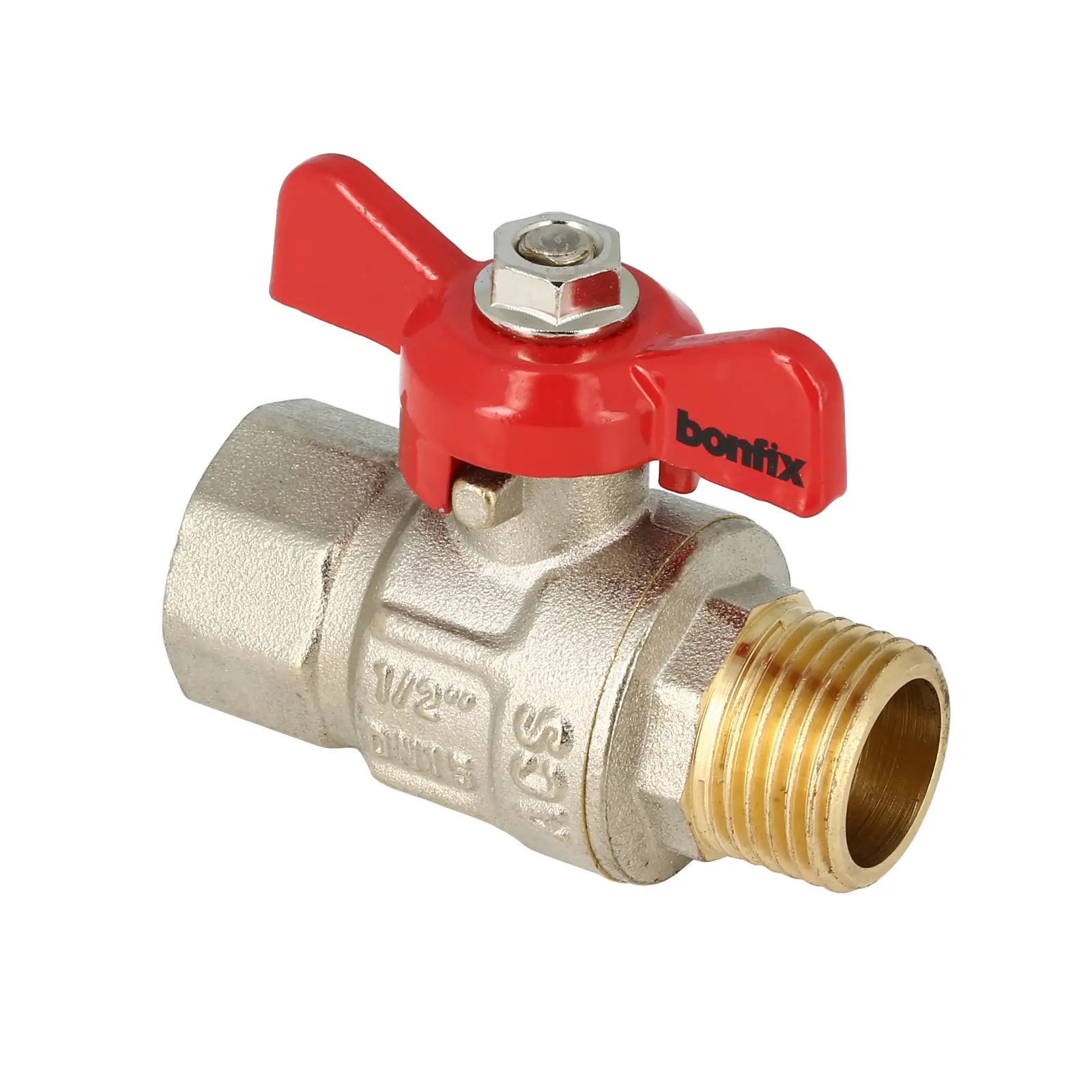 Bonfix Kogelkraan 3/8" bi.dr. x 3/8" bu.dr. +vlindergreep