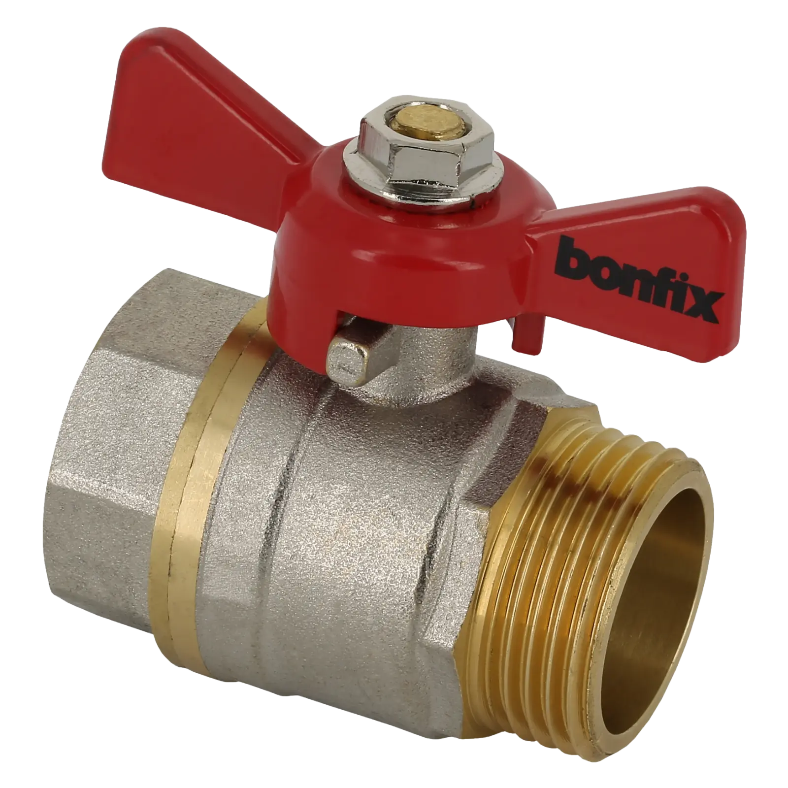 Bonfix Kogelkraan 1" bi.dr. x 1" bu.dr. + vlindergreep PN25