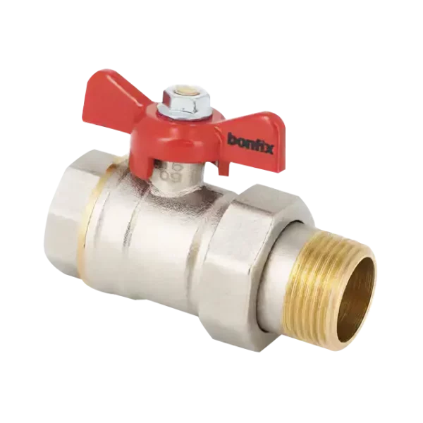 Bonfix Kogelkraan 3/4" bi x 3/4" kopp. bu. + rode vlindergr.