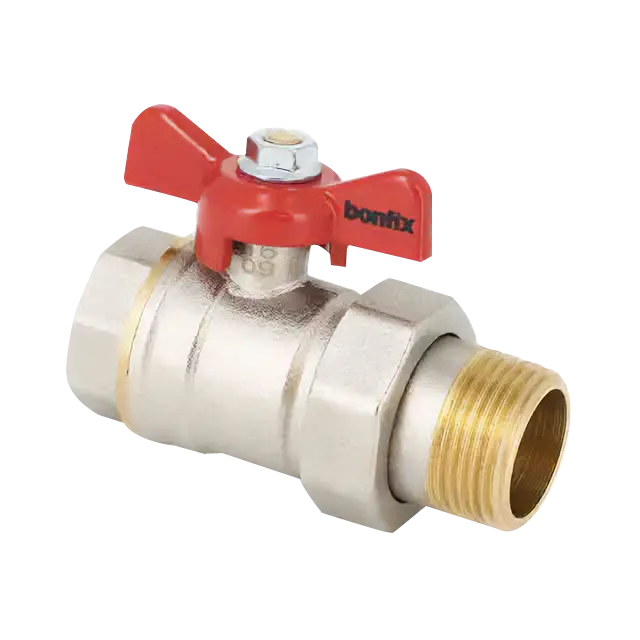Bonfix Kogelkraan 3/4" bi x 3/4" kopp. bu. + rode vlindergr.