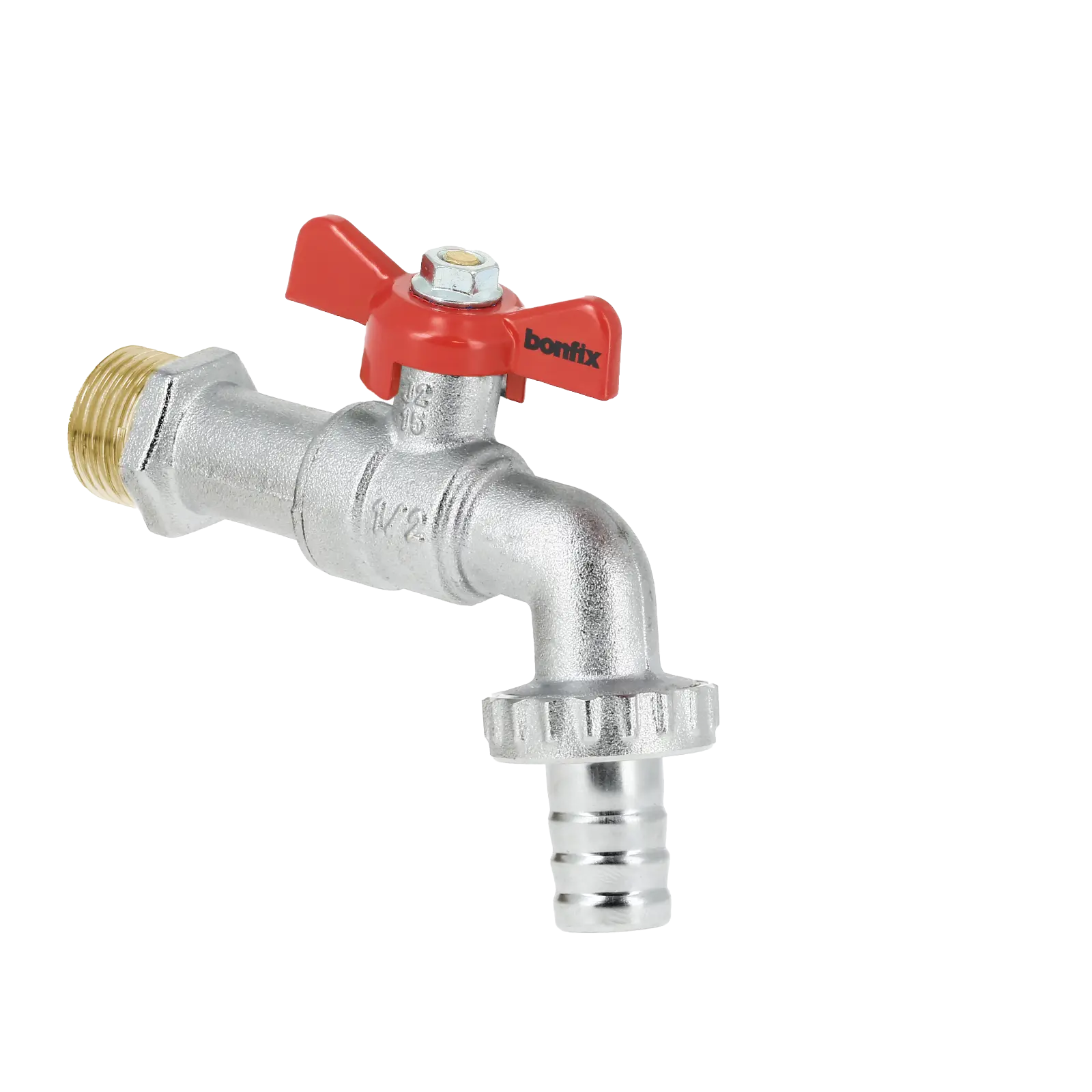 Bonfix Kogeltapkraan met slangaansl. 1/2" vert. met vlinder