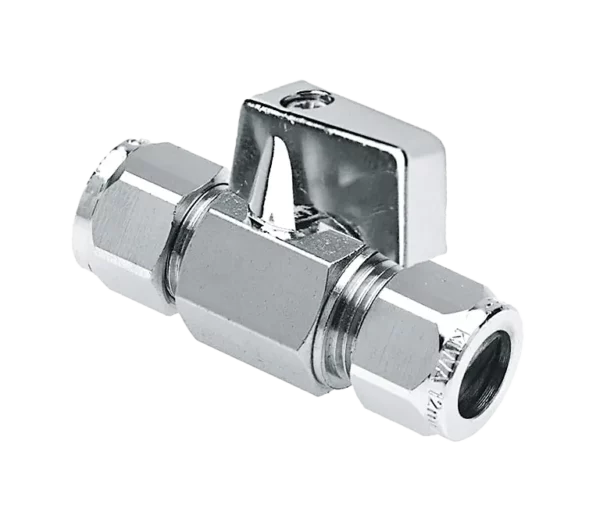 Bonfix Minikogelkraan recht knel 15x10 (chromen knop)