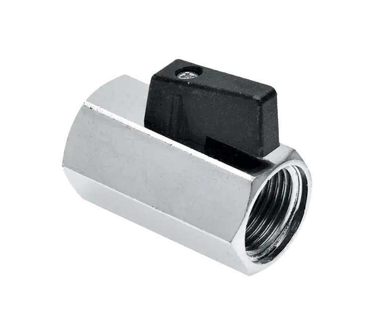 Bonfix Minikogelkraan 1/8" bi.dr. x bi.dr. (zwarte knop)