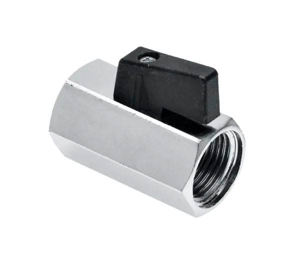Bonfix Minikogelkraan 1/4" bi.dr. x bi.dr. (zwarte knop)