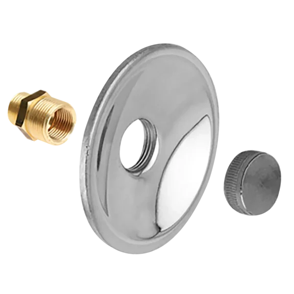Bonfix Gevelplaat rond messing verchroomd compleet