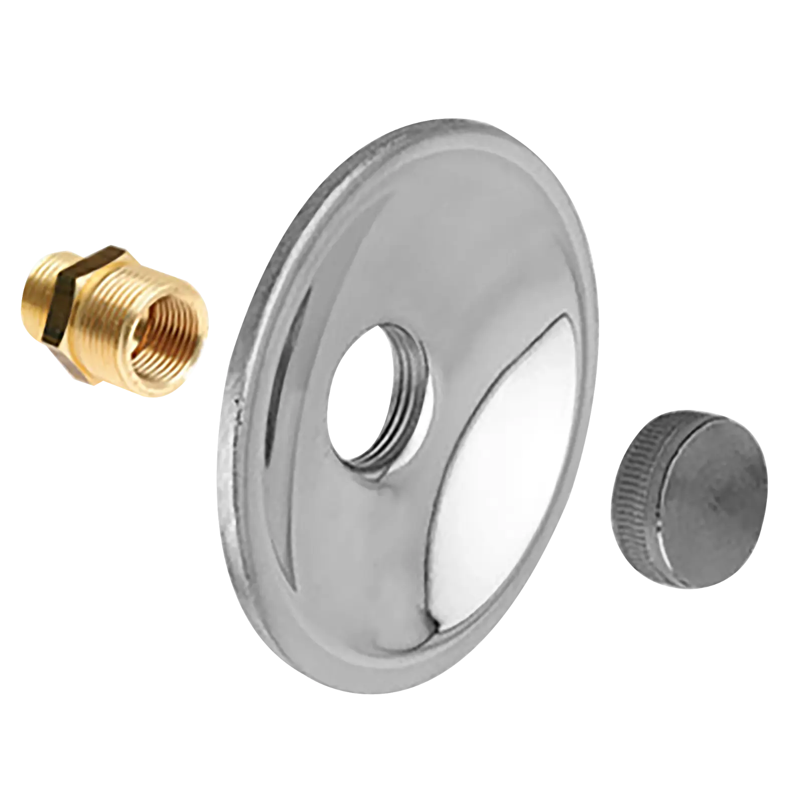 Bonfix Gevelplaat rond messing verchroomd compleet