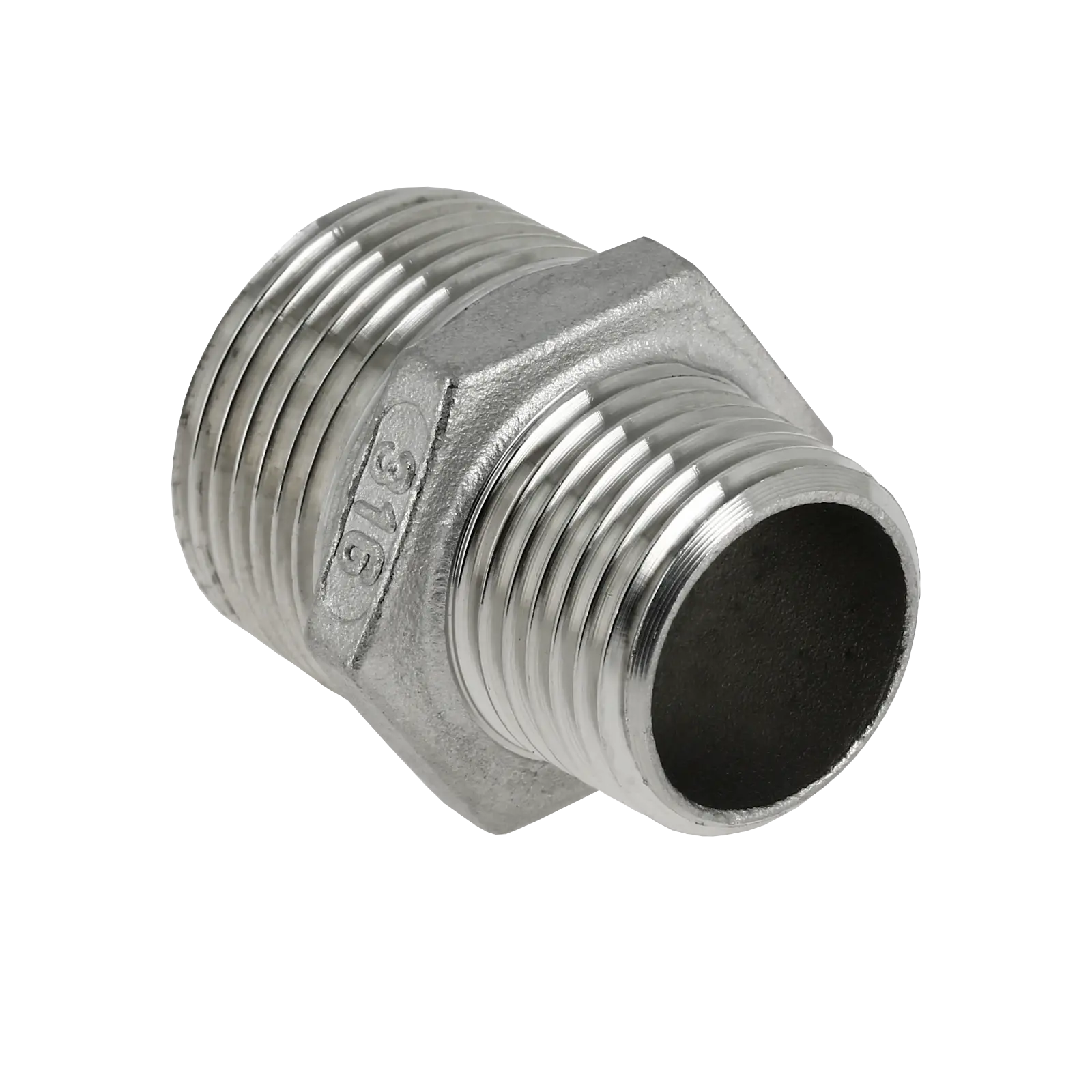 Bonfix RVS Verloopnippel 1/2" bu.dr. x 3/8" bu.dr.