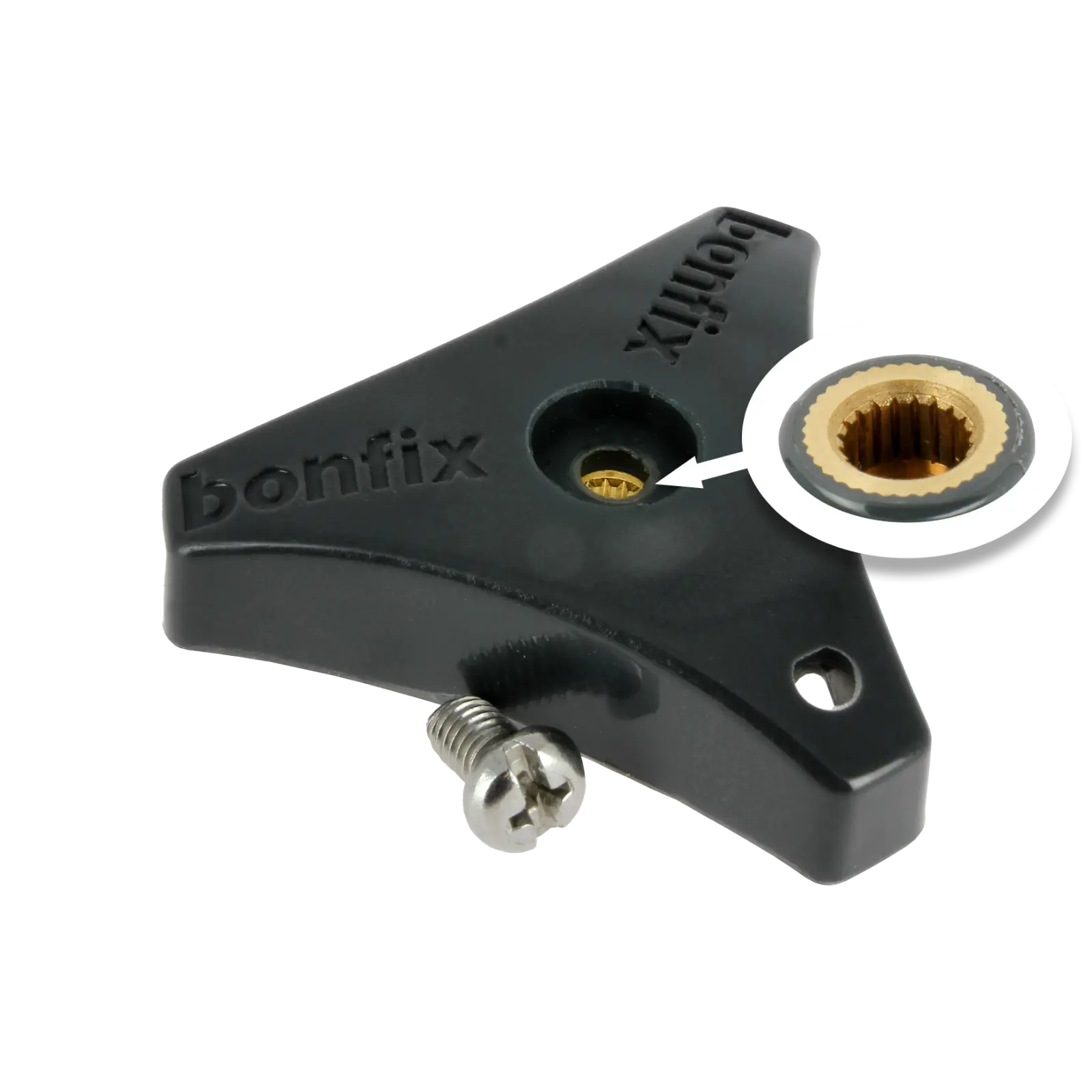 Bonfix Kunststof knop met messing insert+schroef 71606-71607