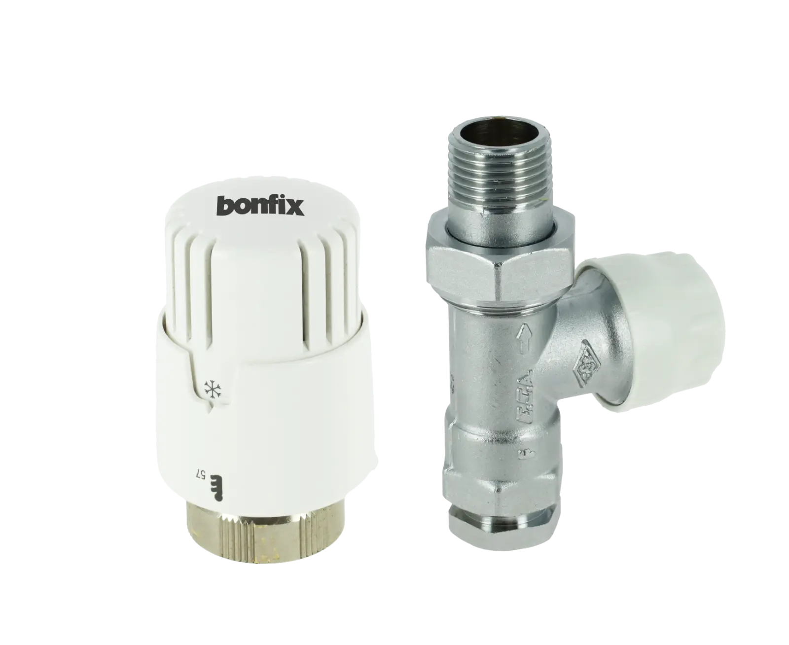 Bonfix Thermostaat radiatorventiel + adaptor recht