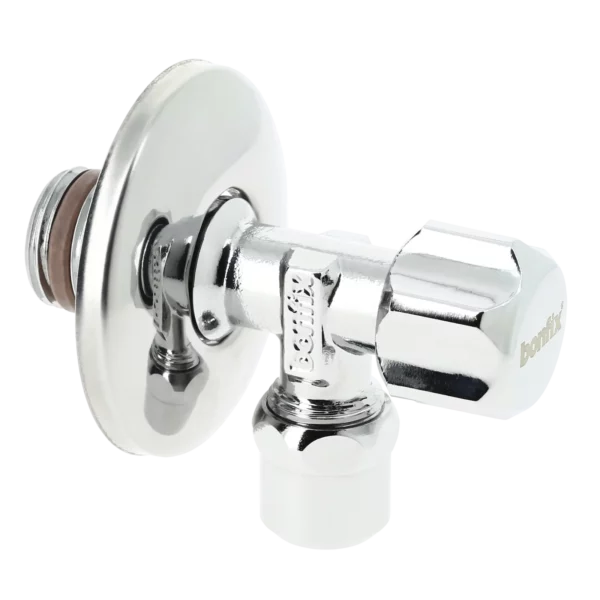 Bonfix Hoekstopkraan verchroomd 1/2" x 10 mm met rozet