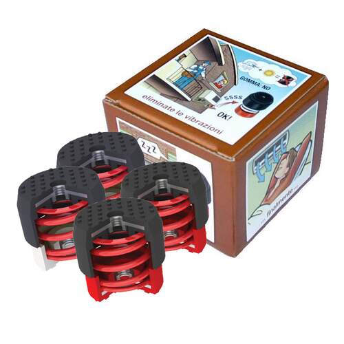 Soleco Trillingsdemperset Bruin 70-120KG M8 2x Wit 2x Rood
