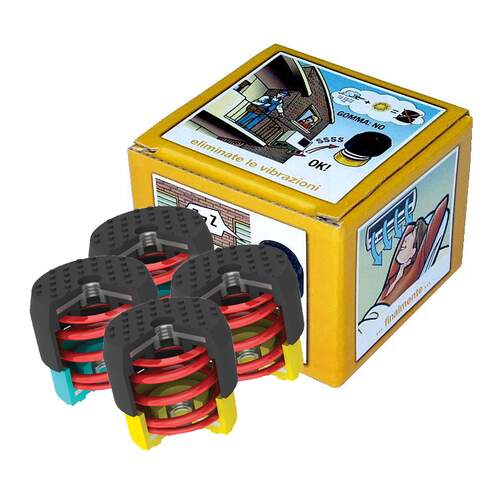 Soleco Trillingsdemperset Geel 50-80KG M8 2x Geel 2x Blauw