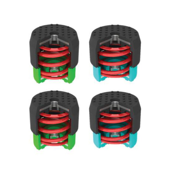 Soleco Trillingsdemperset Groen 30-55KG M8 2x Groen 2x Blauw
