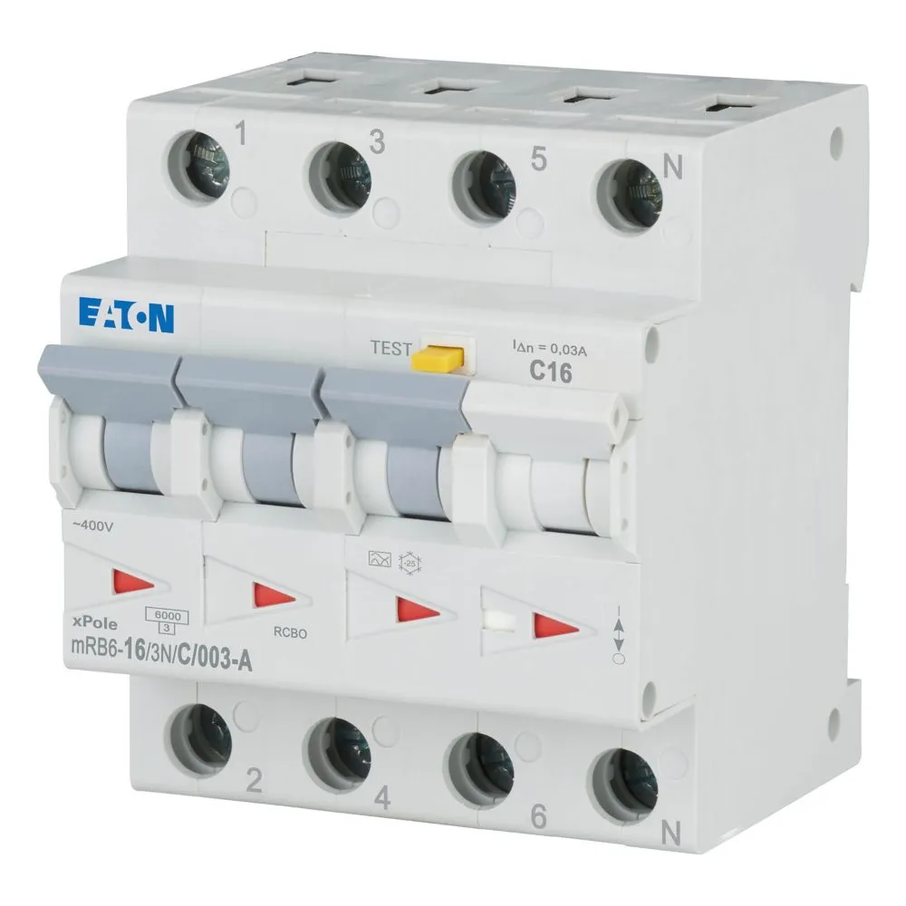Eaton Aardlekautomaat 16A/30mA - C Karakter 3P+N
