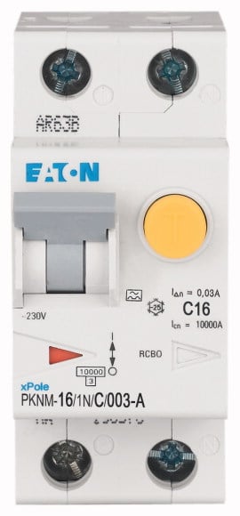 Eaton Aardlekautomaat 16A/30mA - C Karakter 1P+N