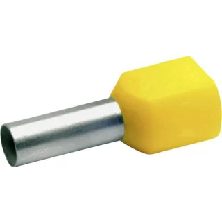 Dubbele Adereindhuls 2x6mm2 Geïsoleerd Geel - 100 stuks