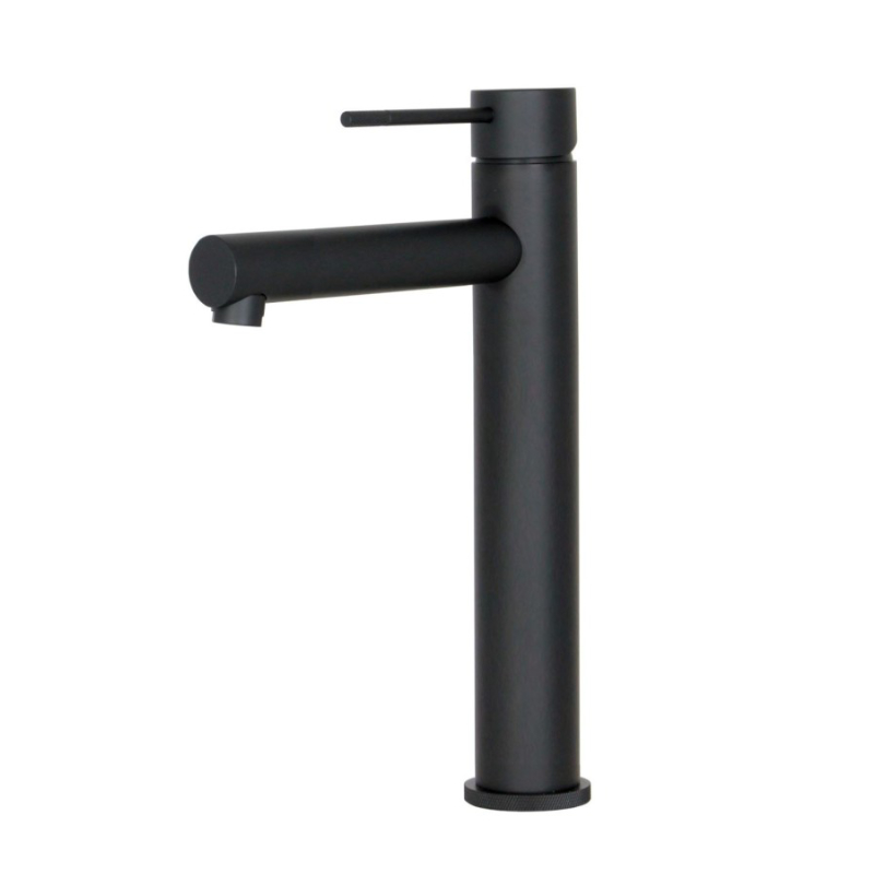Best-Design Nero-Flaach Hoge Wastafelmengkraan Mat Zwart
