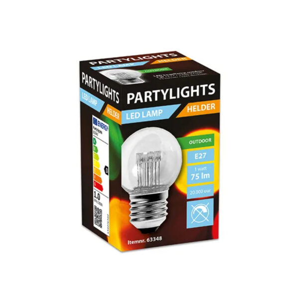 LED Lamp Partylight 1W E27 Warm Color 10 Stuks - Afbeelding 2