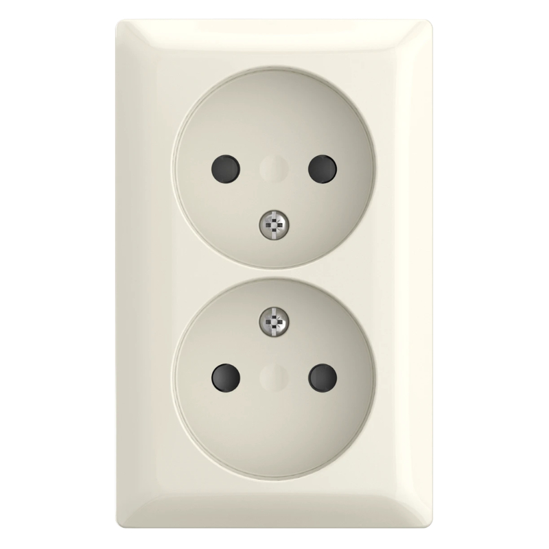 Busch Jaeger Opbouw Wandcontactdoos 2V Ongeaard KV Crème