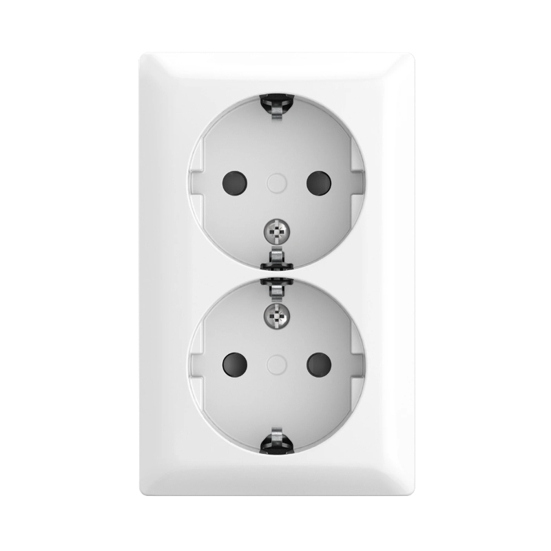 Busch Jaeger Opbouw Wandcontactdoos 2V met Randaarde KV Alpine Wit