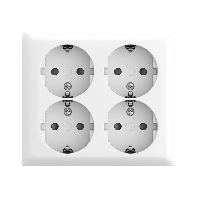 Busch Jaeger Opbouw Wandcontactdoos 4V met Randaarde KV Alpine Wit