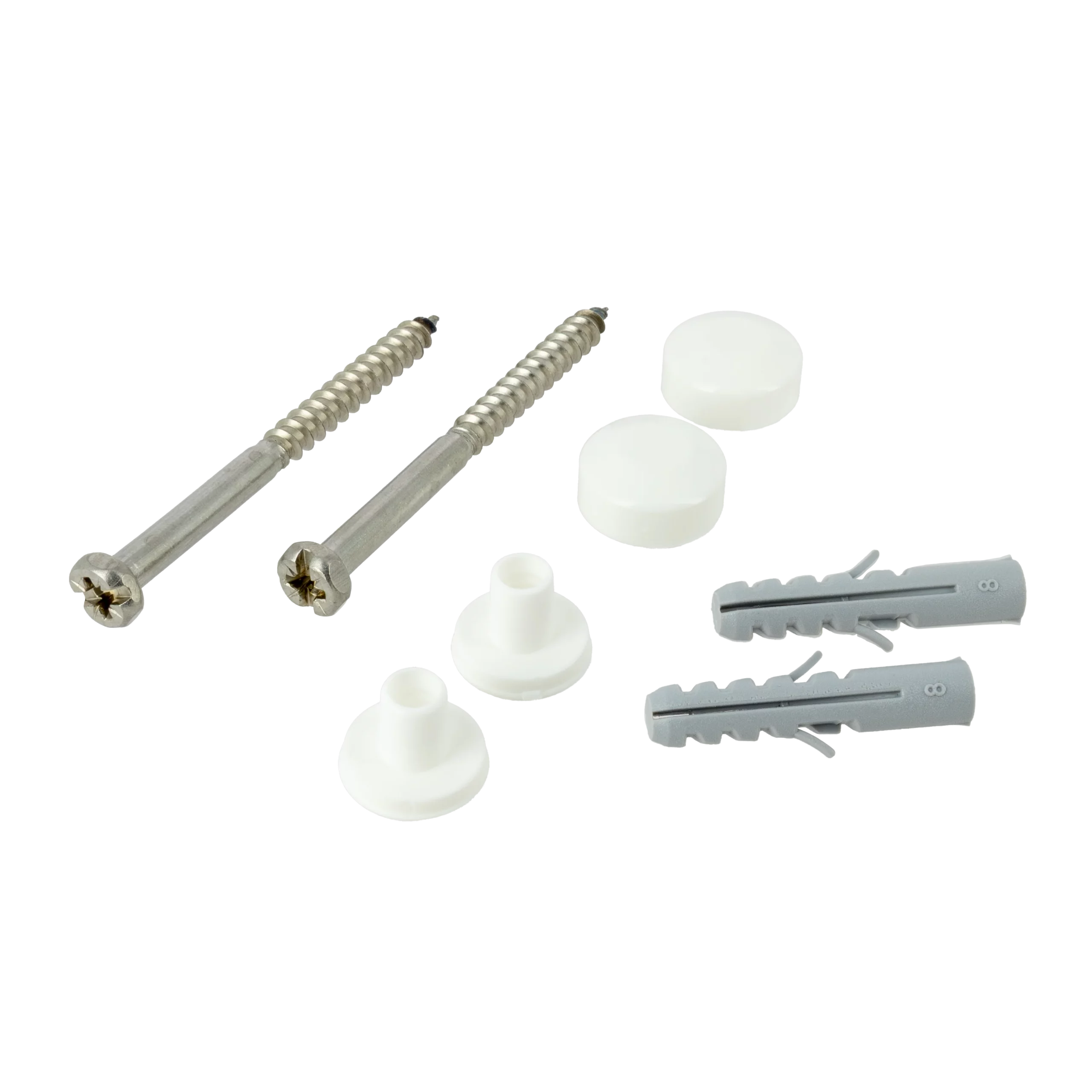 BONFIX WC bev.set RVS 2f 6x70 (DIN 7995) 6kant wit 1set.