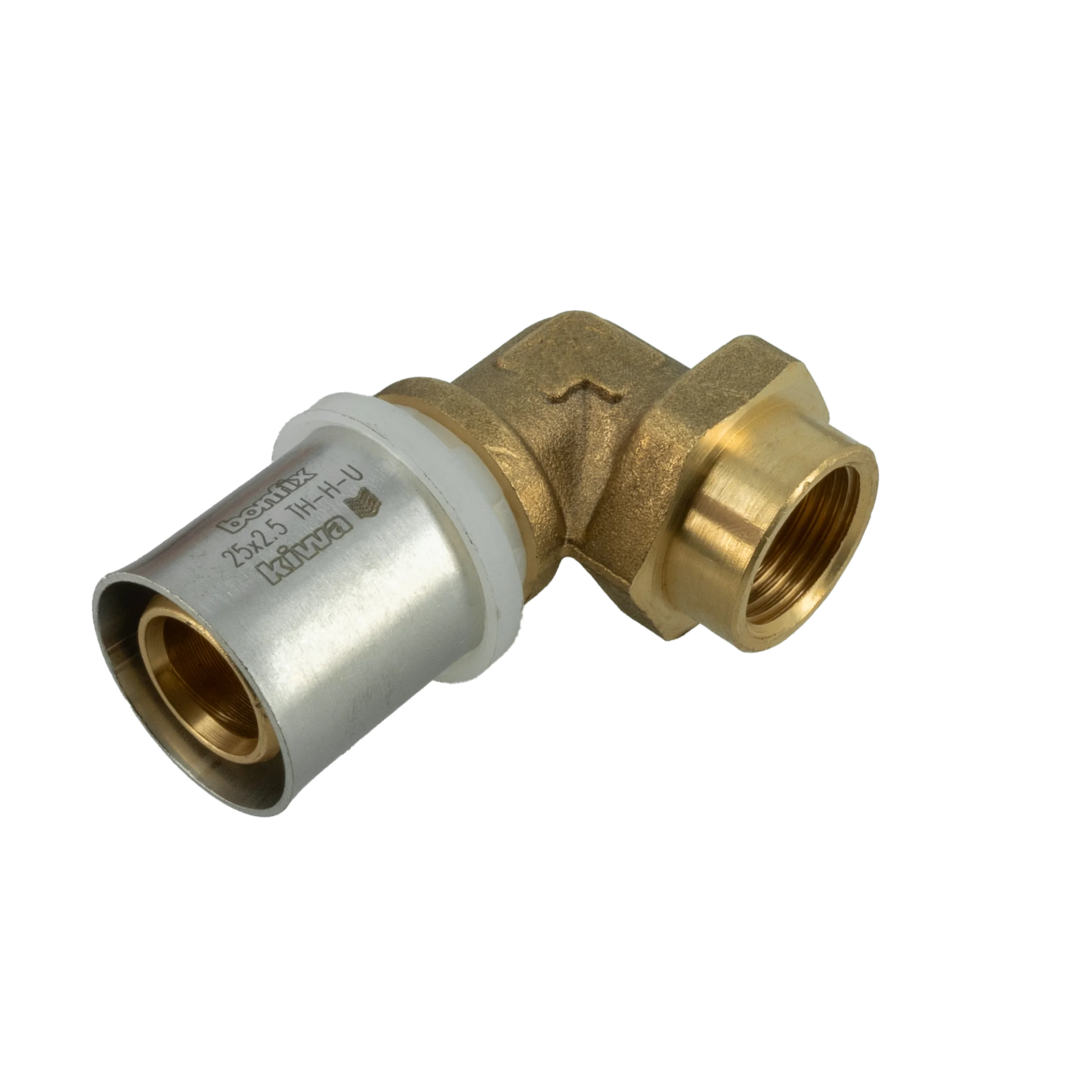 BONFIX Alu-pers kniekoppeling 1/2" bi.dr. x 25 mm 1st.