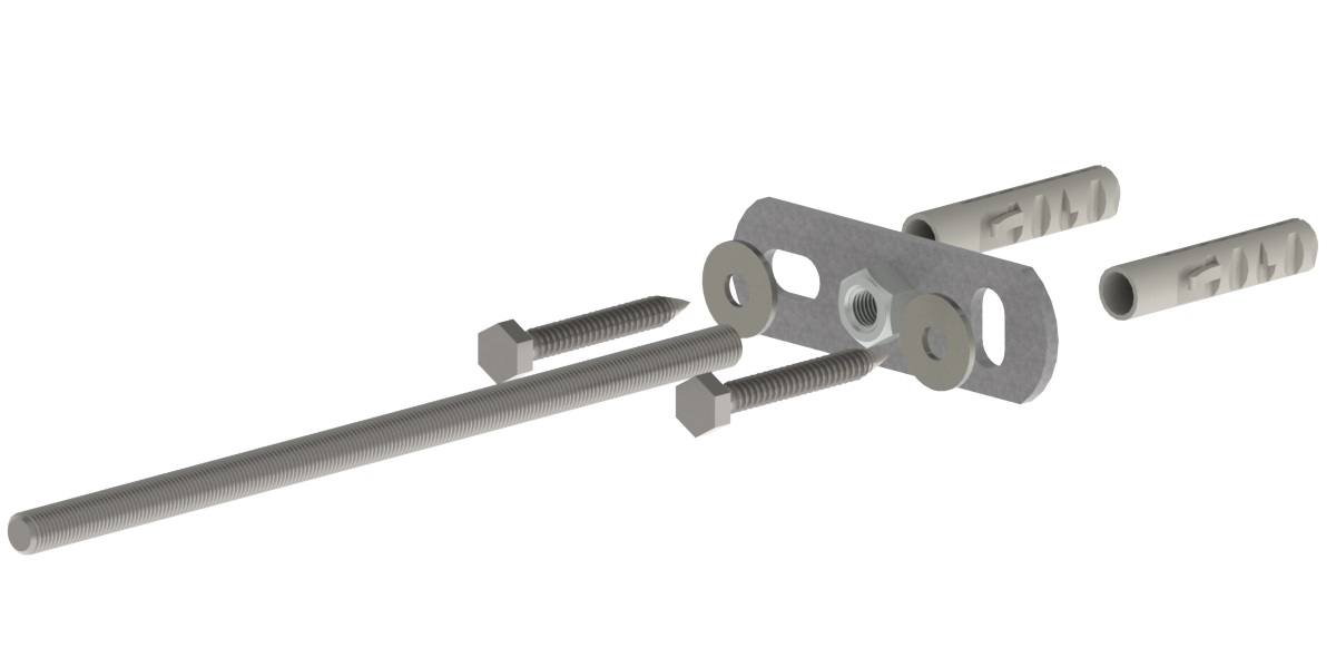 Safe PP Fixatiebeugel Rookgasmontagebeugel Verlengbeugel M8 L=180