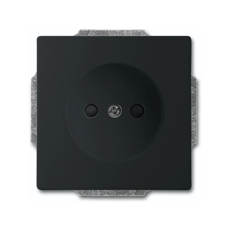 Busch-Jaeger Future Linear Wandcontactdoos 1V + Zonder Randaarde KV Mat Zwart