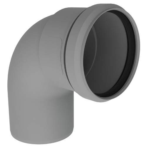 Burgerhout Rookgas Safe PP Bocht 100MM Mof/Spie - 87/90 Graden