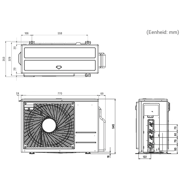 LG Duo Multisplit MU2R15-0909 2x 2,5kW Binnenunit + 1x 4,1kW Buitenunit - WiFi - Afbeelding 4