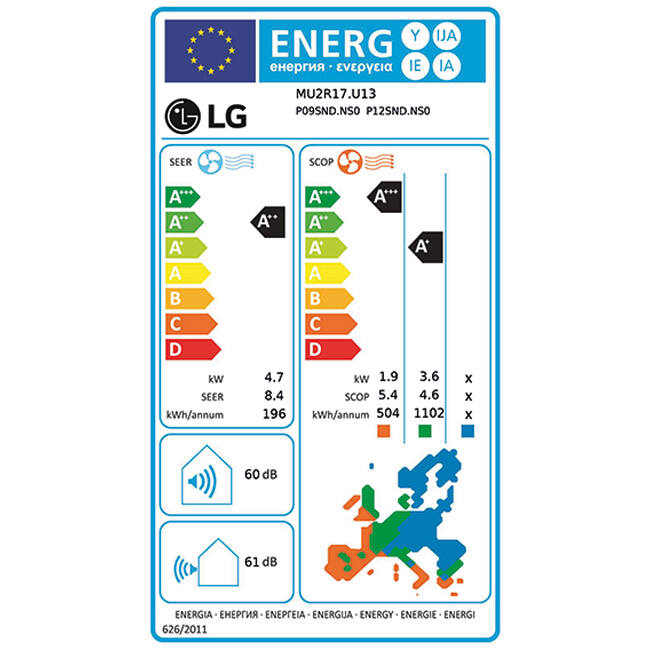 LG DualCool AI Air Multisplit MU2R17-0912P 1x 2,5kW + 1x 3,5kW Binnenunit + 1x 4,7kW Buitenunit - WiFi - Afbeelding 10