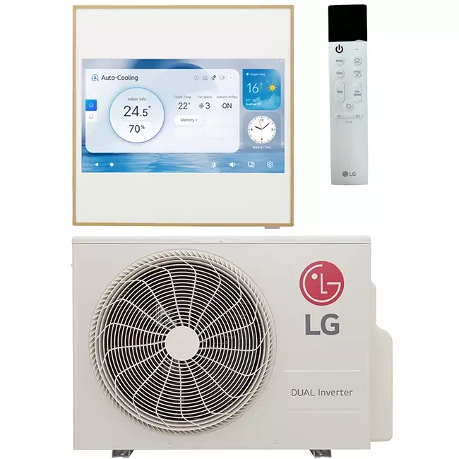 LG Gallery Premium Digital LCD Scherm Dual Inverter Airco R32 3,5 kW Set - WiFi