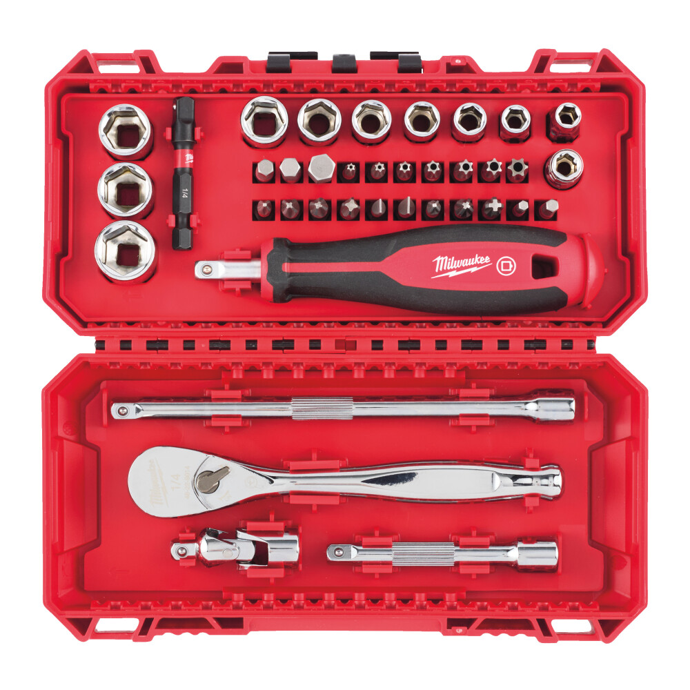 Milwaukee® Doppenset 1/4” Four Flat™ Incl. Shockwave™ Bits 38-Delig