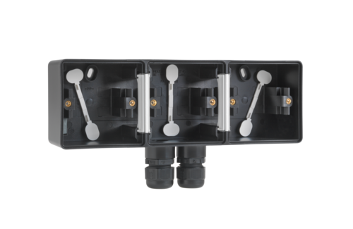 Niko Hydro Opbouwdoos 3V Hori. + 2 M20 Ingangen + Wartel