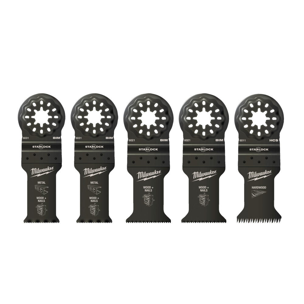 Milwaukee® Zaagbladenset Multitool Starlock Hout &amp; Metaal 5-Delig
