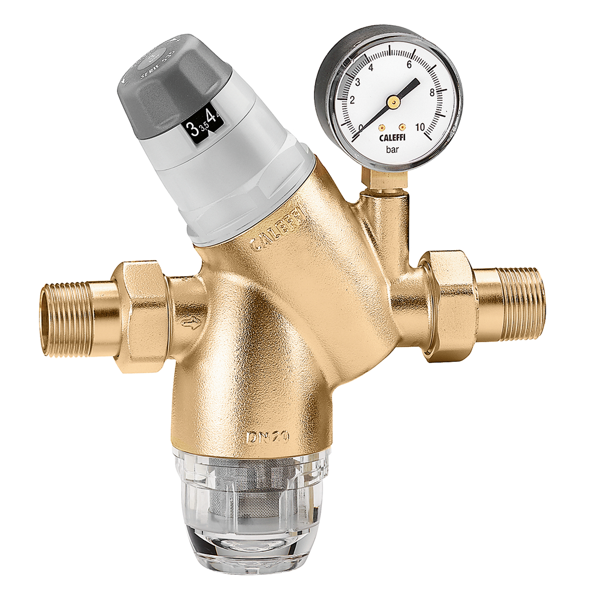 Caleffi Drukverminderaar Monoblokpatroon En Filter + Manometer 1/2"