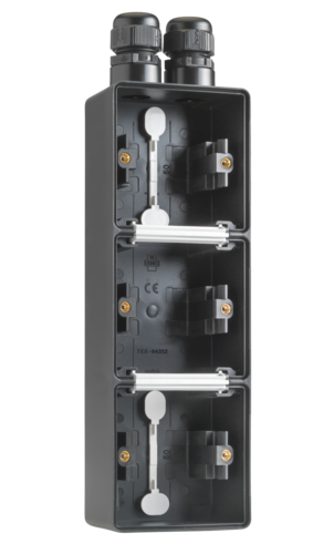 Niko Hydro Opbouwdoos 3V Vert. + 2 M20 Ingangen + Wartel