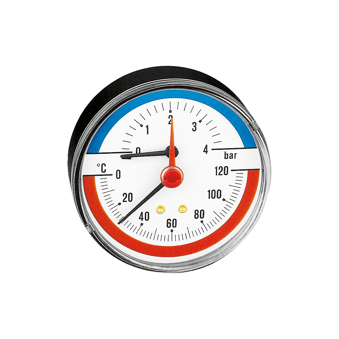 Caleffi Thermo-Manometer Achteraansluiting 0-4 Bar