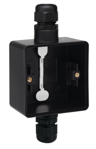 Niko Hydro Opbouwdoos 1V + 2 M20 Ingangen + Wartel Zwart