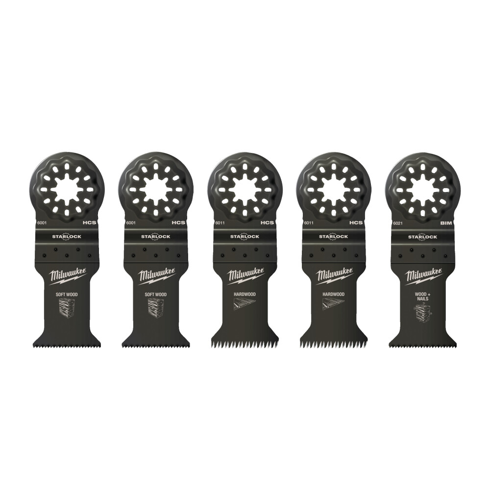 Milwaukee® Zaagbladenset Multitool Starlock Hout 5-Delig
