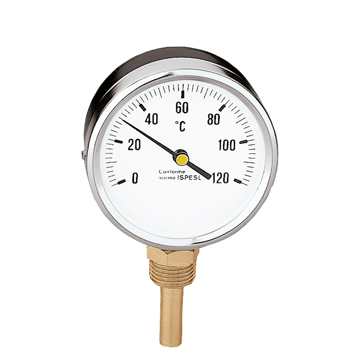 Caleffi Thermometer 0-120°C Ø80 Onderaansluiting