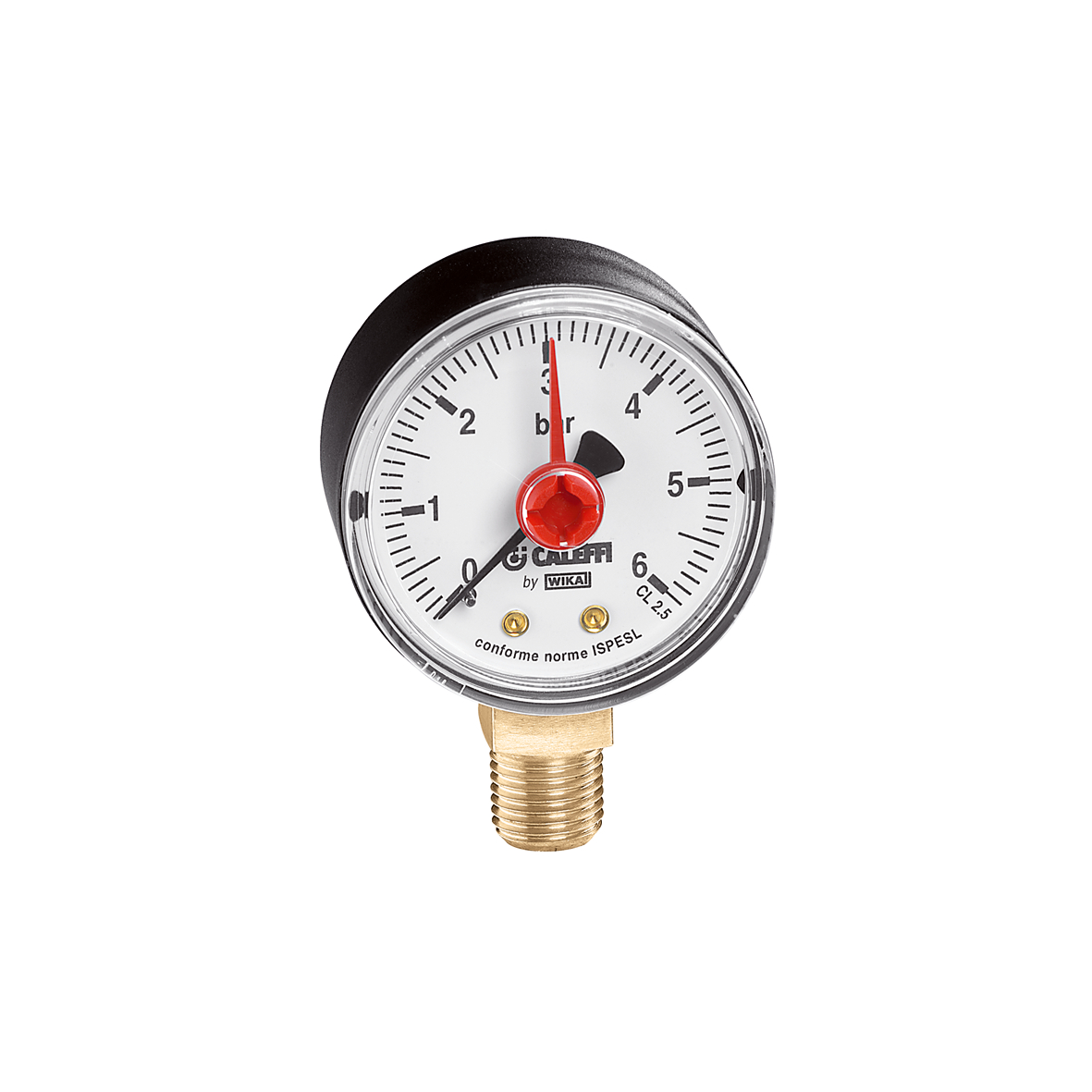 Caleffi Manometer 1/4" 0-6 Bar Onderaansluiting