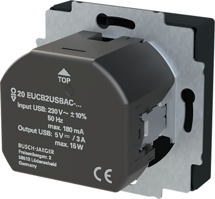 Abb Busch-Jaeger Wcd Ra 1-Voudig + Usb-A & C Mat Zwart - Afbeelding 3