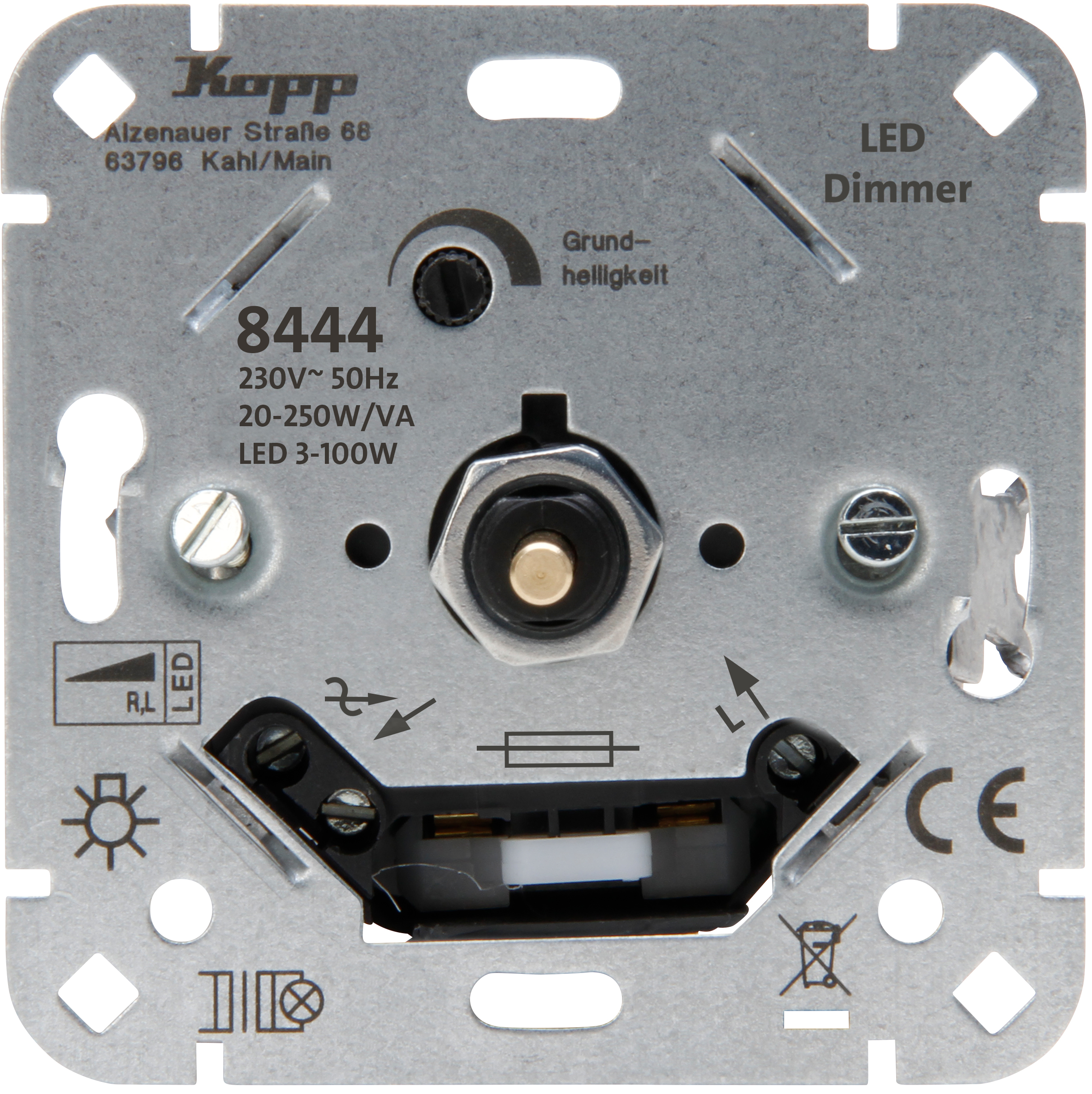Kopp Sokkel Dimmer Led 3-100W, Halogeen 20-250W